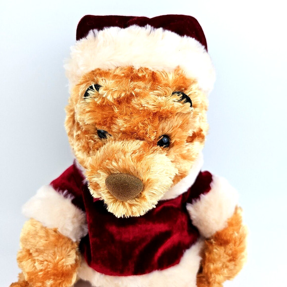 Disney Store Winnie the Pooh Traditions Plush Exclusive CHRISTMAS SANTA 11 inch - Picture 2 of 12
